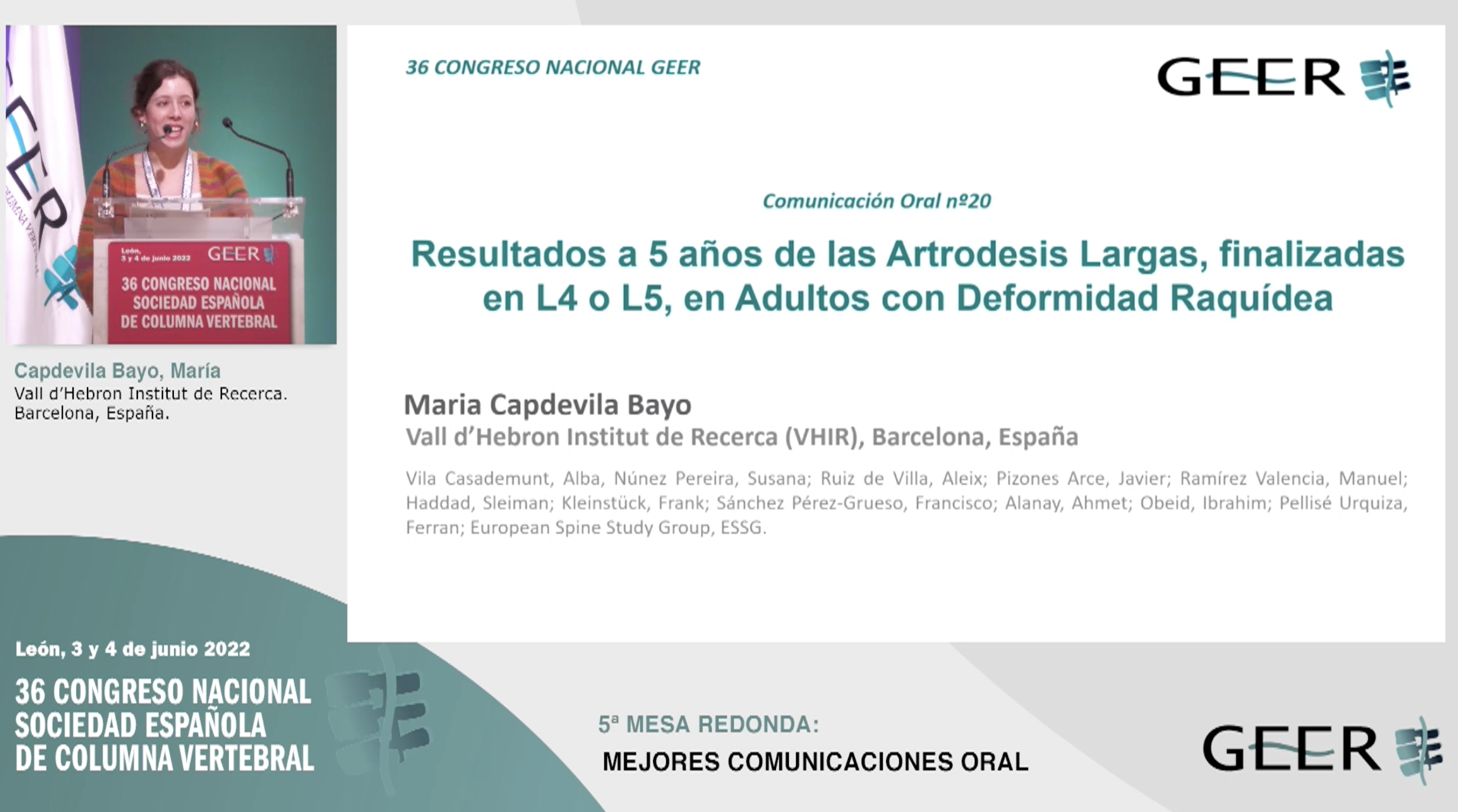 C.O.20: RESULTADOS A 5 AÑOS DE LAS ARTRODESIS LARGAS, FINALIZADAS EN L4 O L5, EN ADULTOS CON DEFORMIDAD RAQUÍDEA